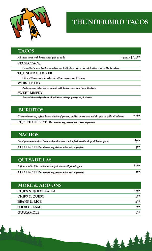  Sunset Menu