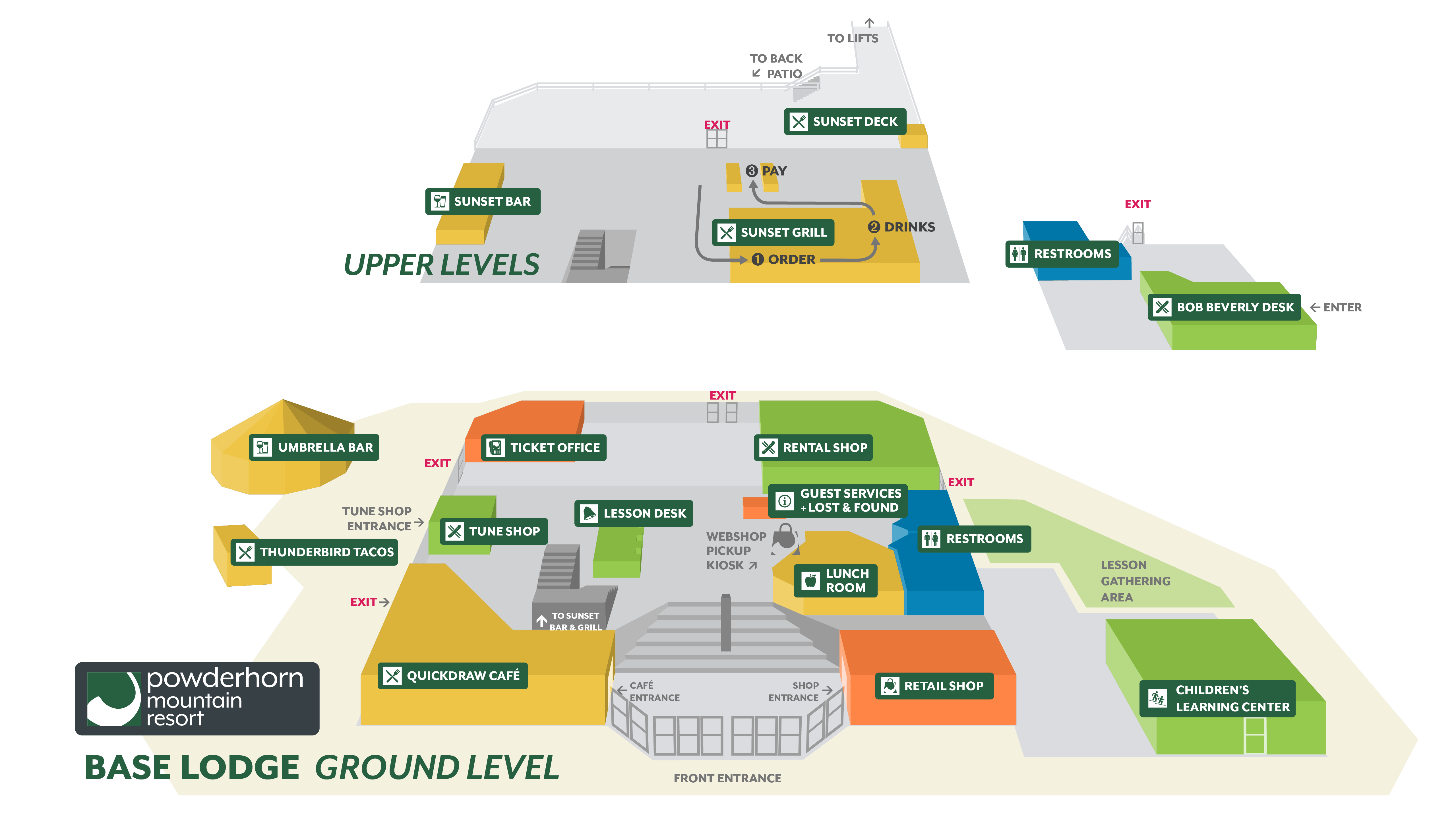Map of Powderhorn Mountain Resort Base Lodge