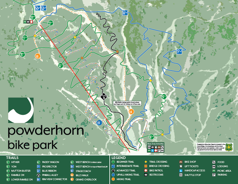 Powderhorn Bike Park Trail Map
