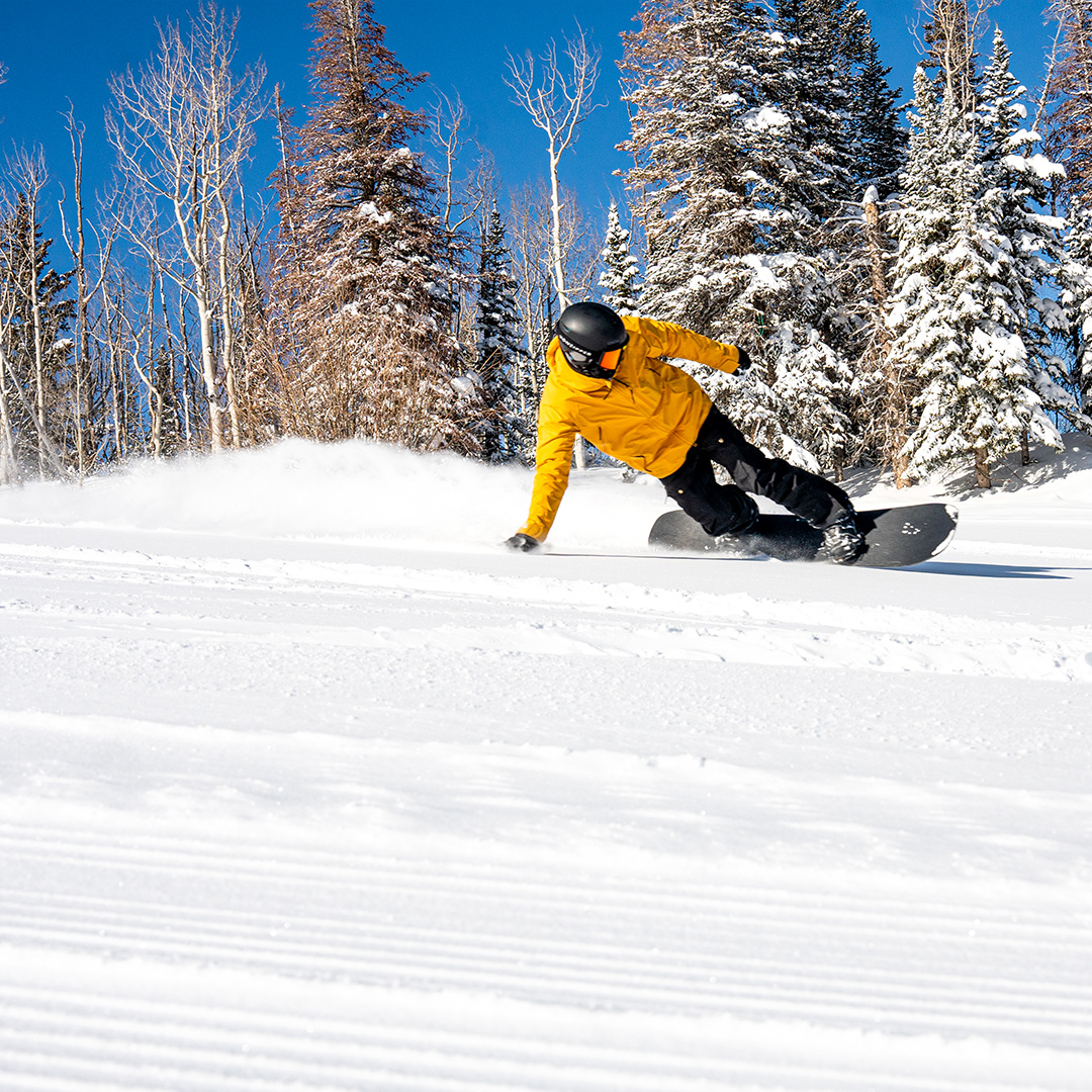 Snowboarder on the Grand Mesa