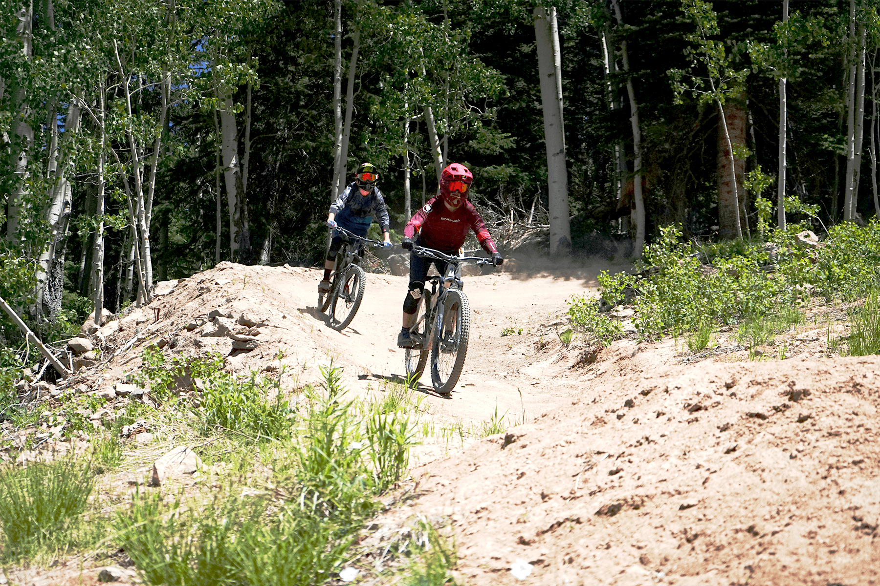 Rider taking a bike lesson at Powderhorn Bike Park