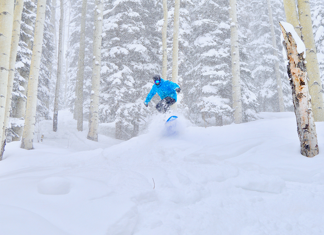 Snowboarder at Powderhorn Mountain Resort