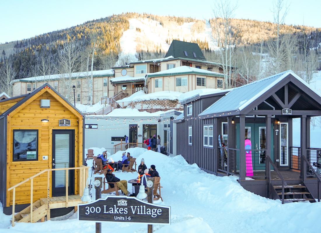 Tiny Home interior with loft at Powderhorn